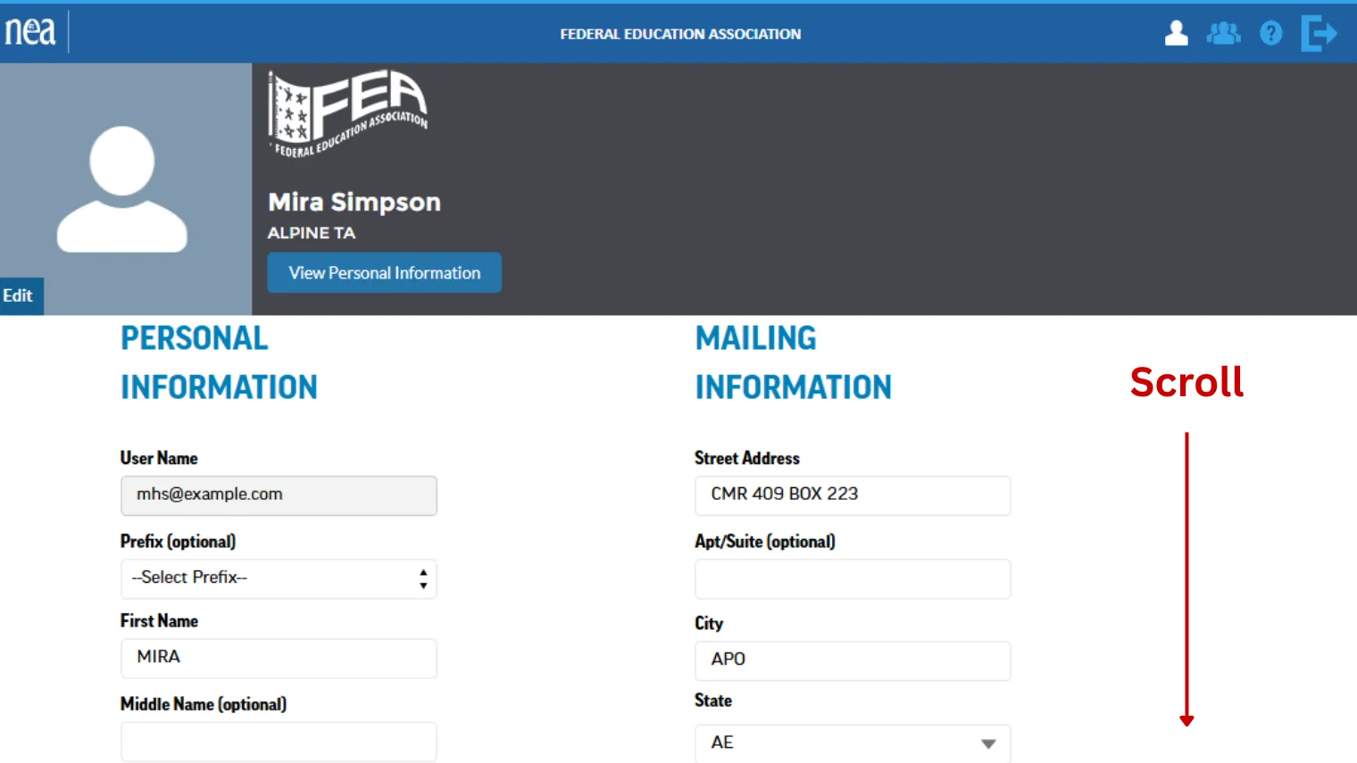 Personal Dashboard on Member Portal