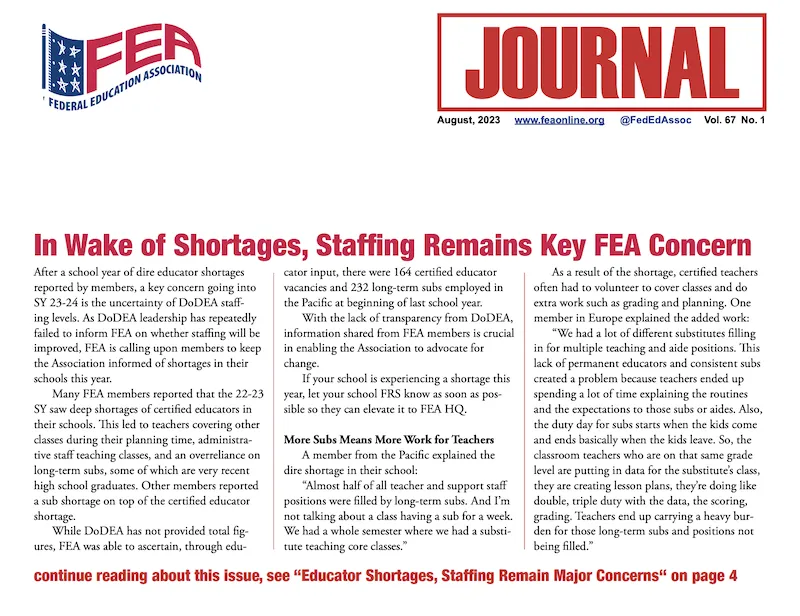 FEA Journal cover Aug. 2023