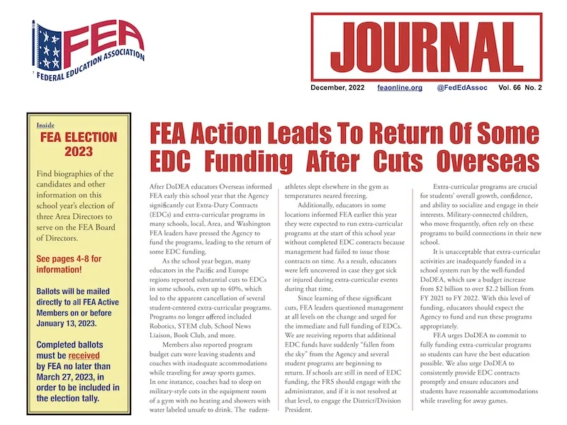 FEA Journal cover Dec. 2022