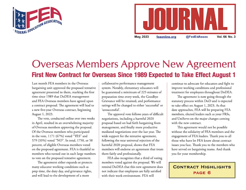 FEA Journal cover May 2023